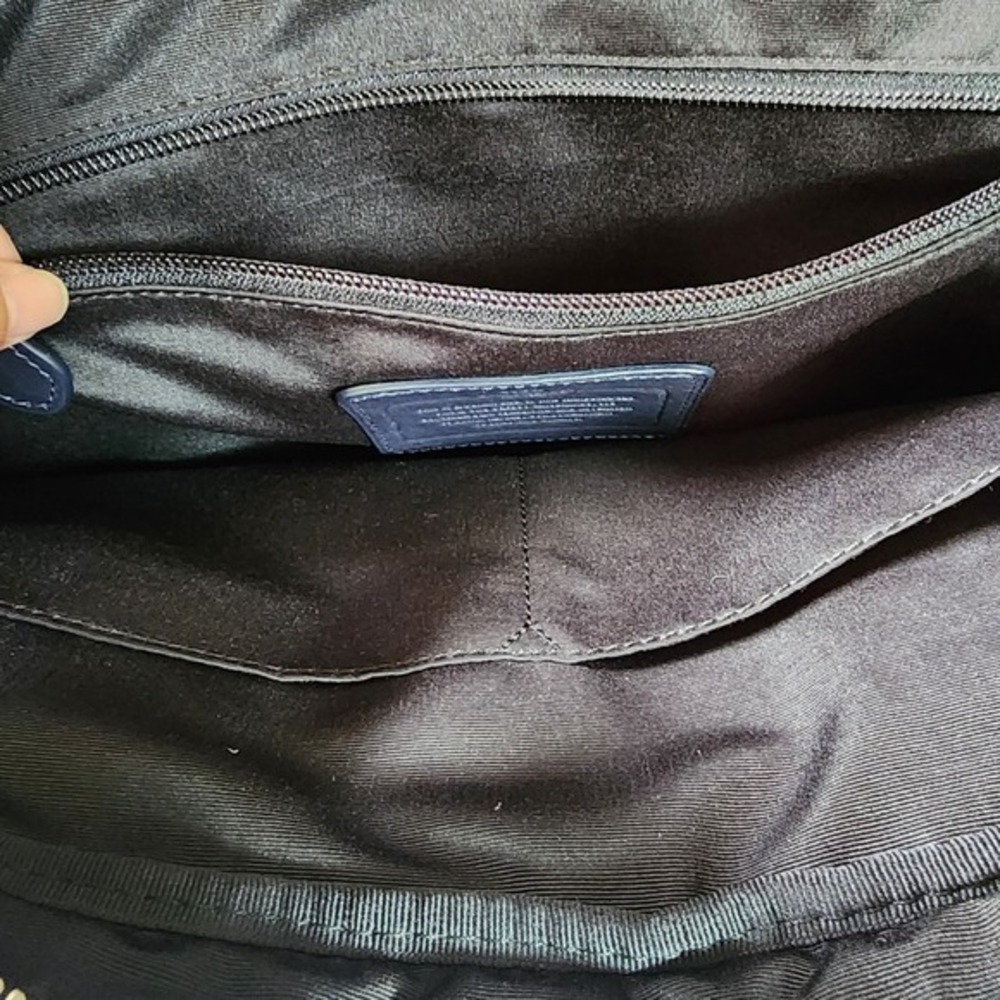 Coach Metropolitan Slim Briefcase Grey Black Leather Laptop Bag Messenger - Picture 7 of 14
